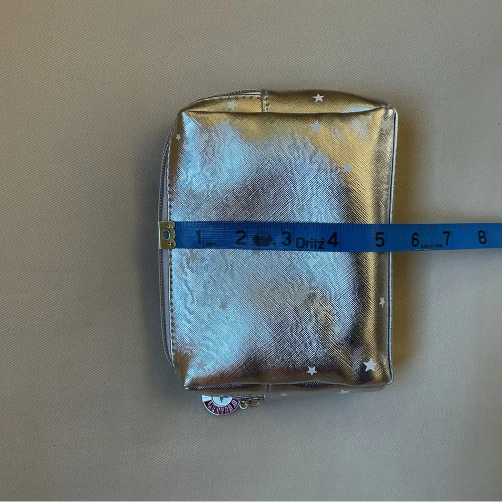 First Aid Beauty Metallic Silver & Stars Cosmetic Pouch
